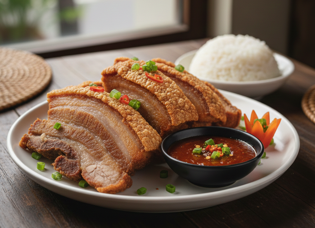 Crispy Filipino Lechon Kawali (deep fried pork belly)